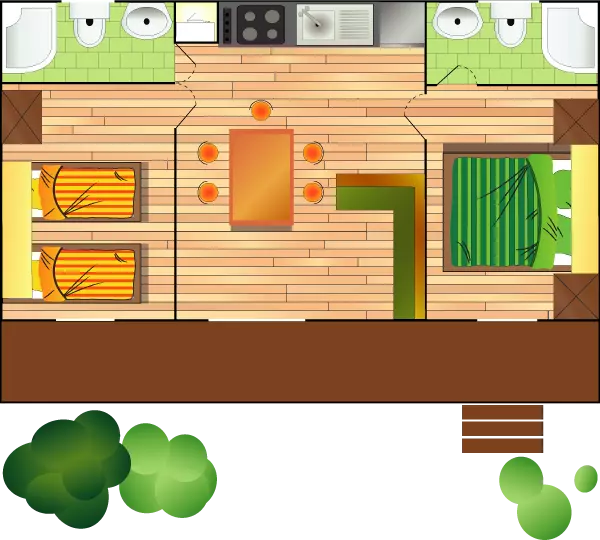 Mobilna kućica Superior comfort tlocrt - Kamp Kovačine, Cres Mobilna kućica Superior comfort tlocrt - Kamp Kovačine, Cres